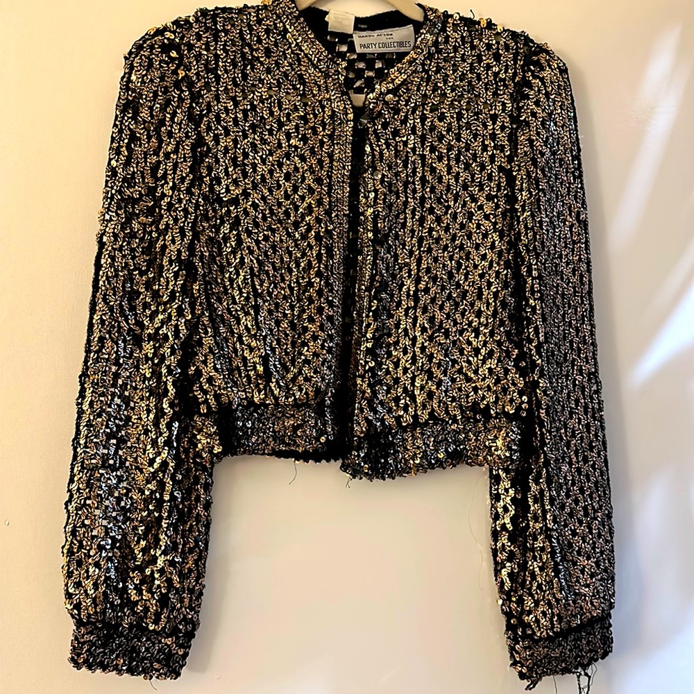 Vintage Harry Acton Black and Gold Sequin Jacket